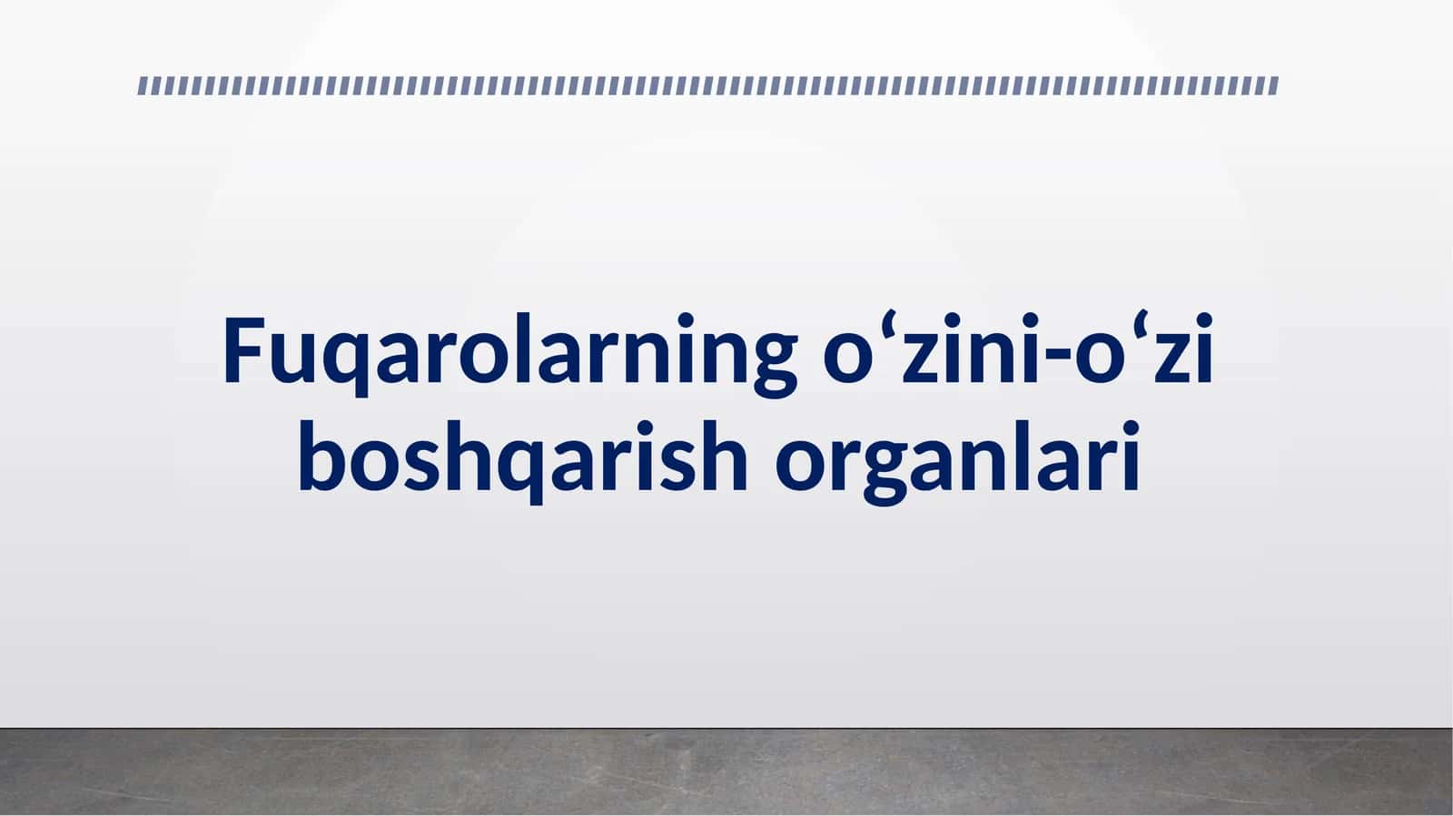Fuqarolarning o‘zini-o‘zi boshqarish organlari