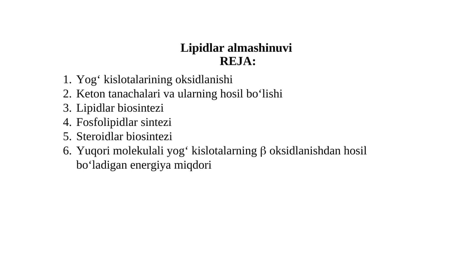 Lipidlar almashinuvi