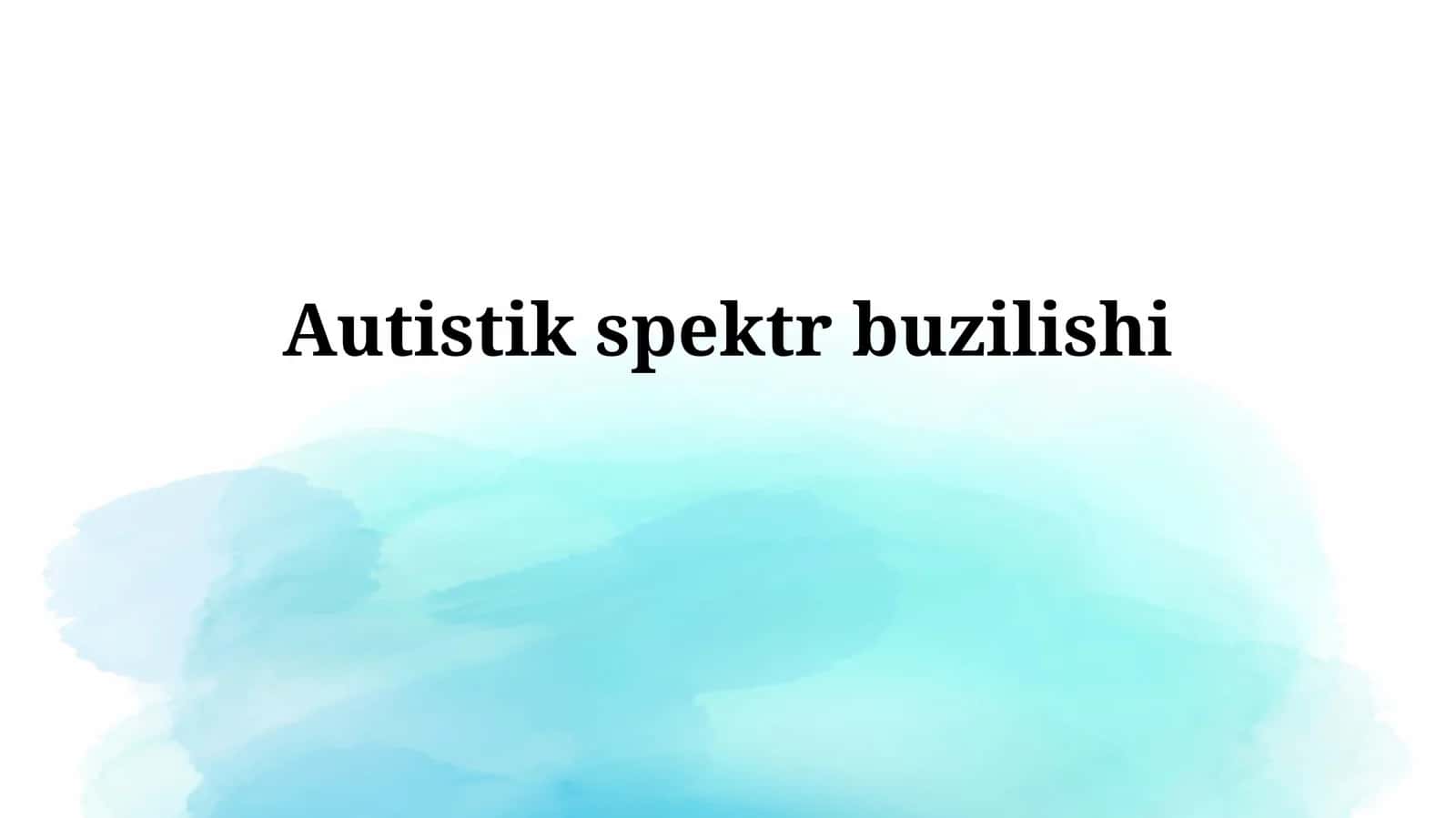 Autistikspektrbuzilishi