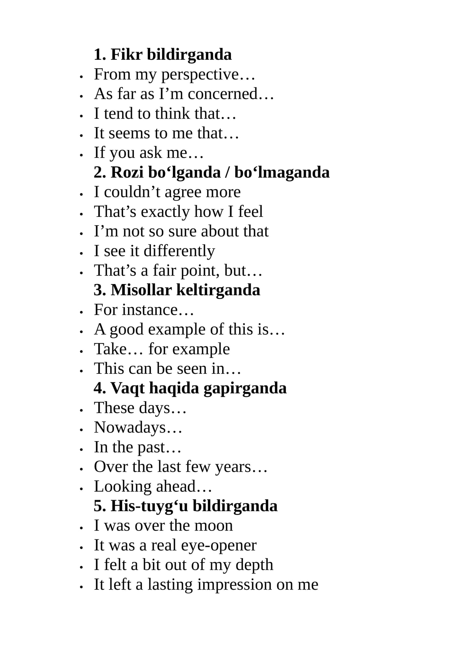 AI bilmaydigan Speaking iboralari (Faqat real ishlatiladiganlari)
