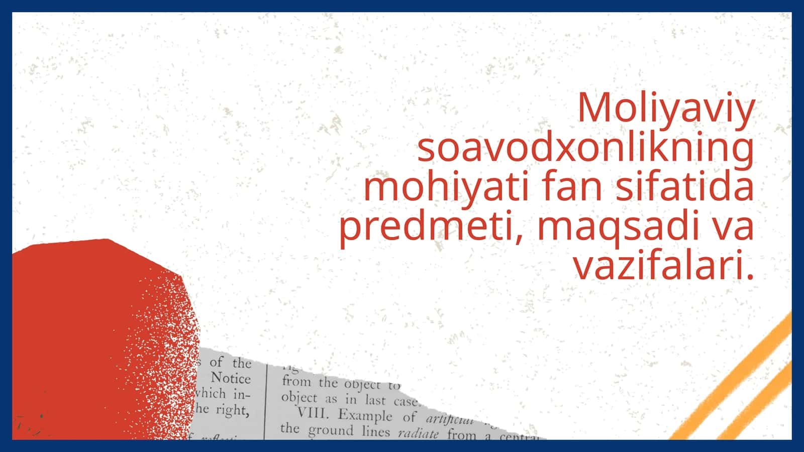 Moliyaviy soavodxonlikning mohiyati va fan sifatidagi o‘rni