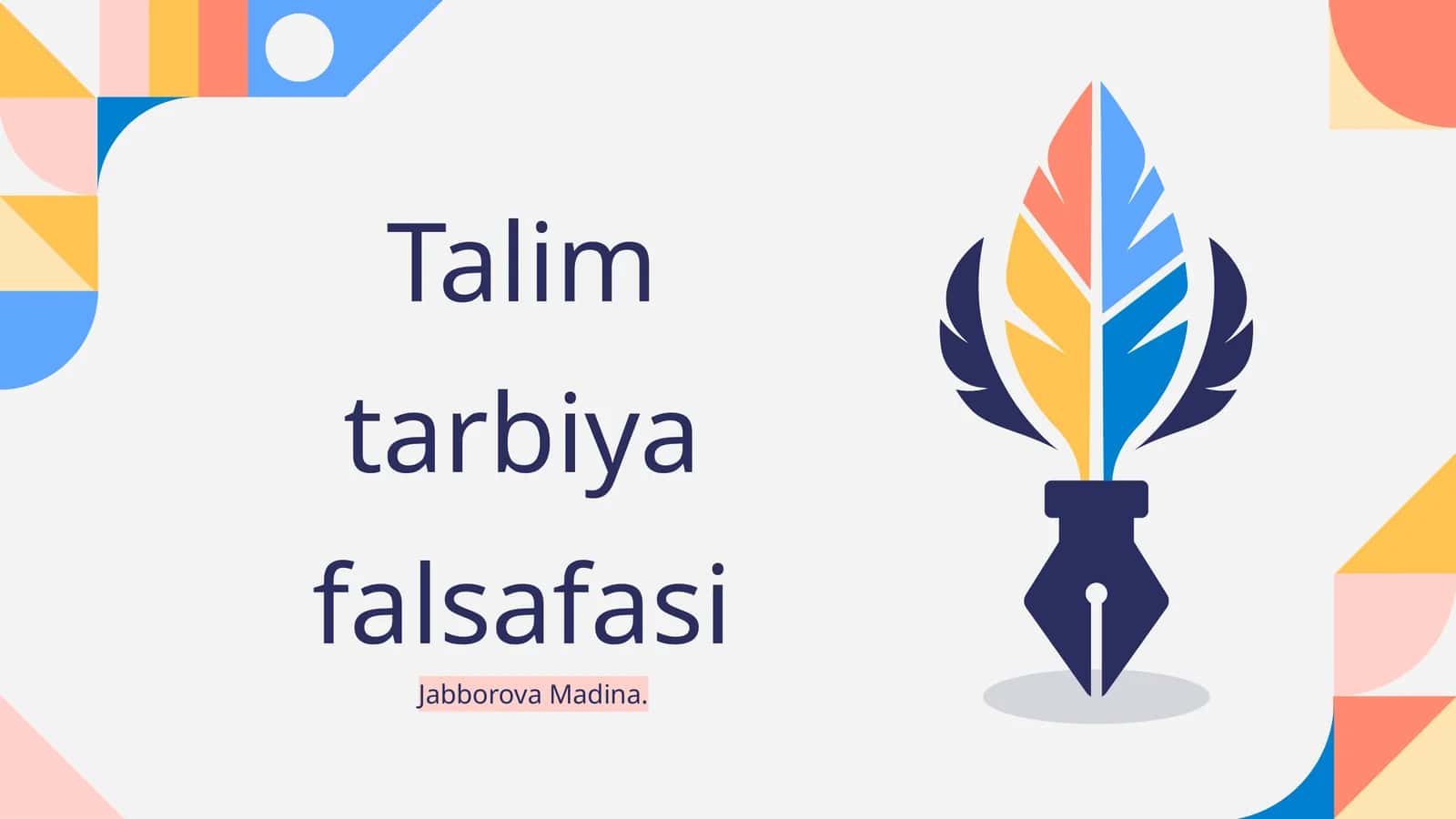 Talim tarbiya falsafasi