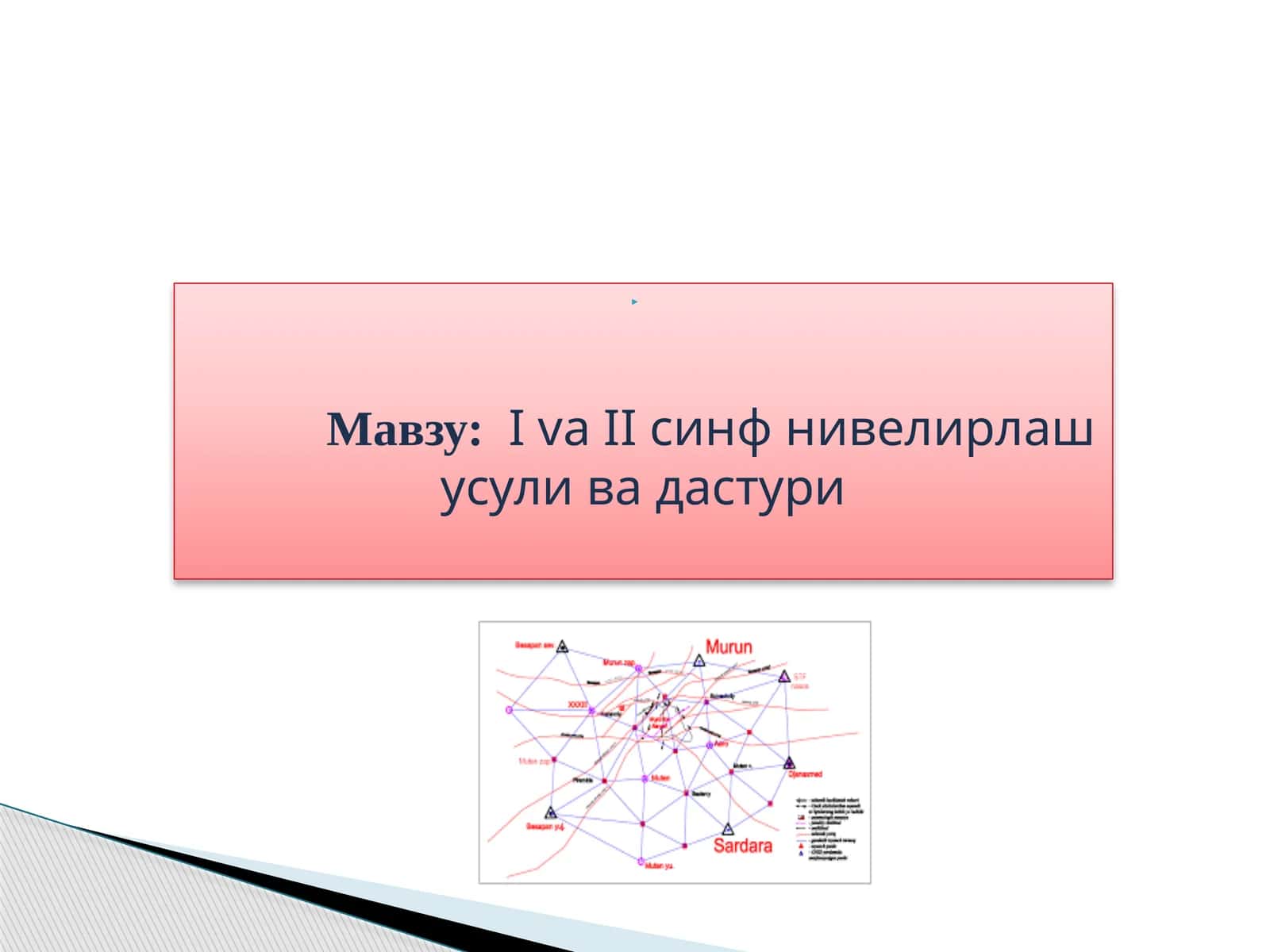 I va II синф нивелирлаш усули ва дастури