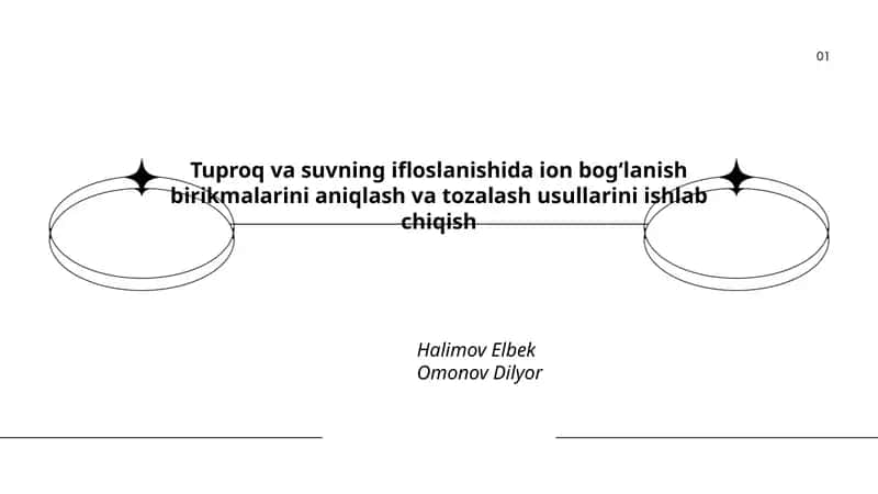 Tuproq va suvning ifloslanishida ion bogʻlanish birikmalarini aniqlash va tozalash usullarini ishlab chiqish