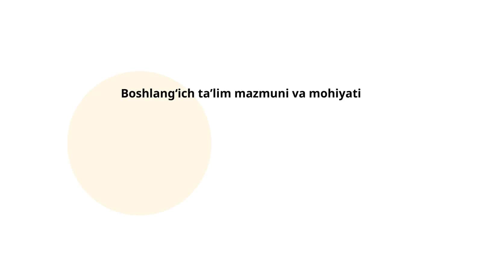 Boshlangʻich taʼlim falsafasi