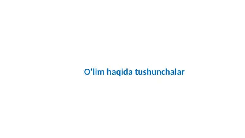 Oʻlim haqida tushunchalar