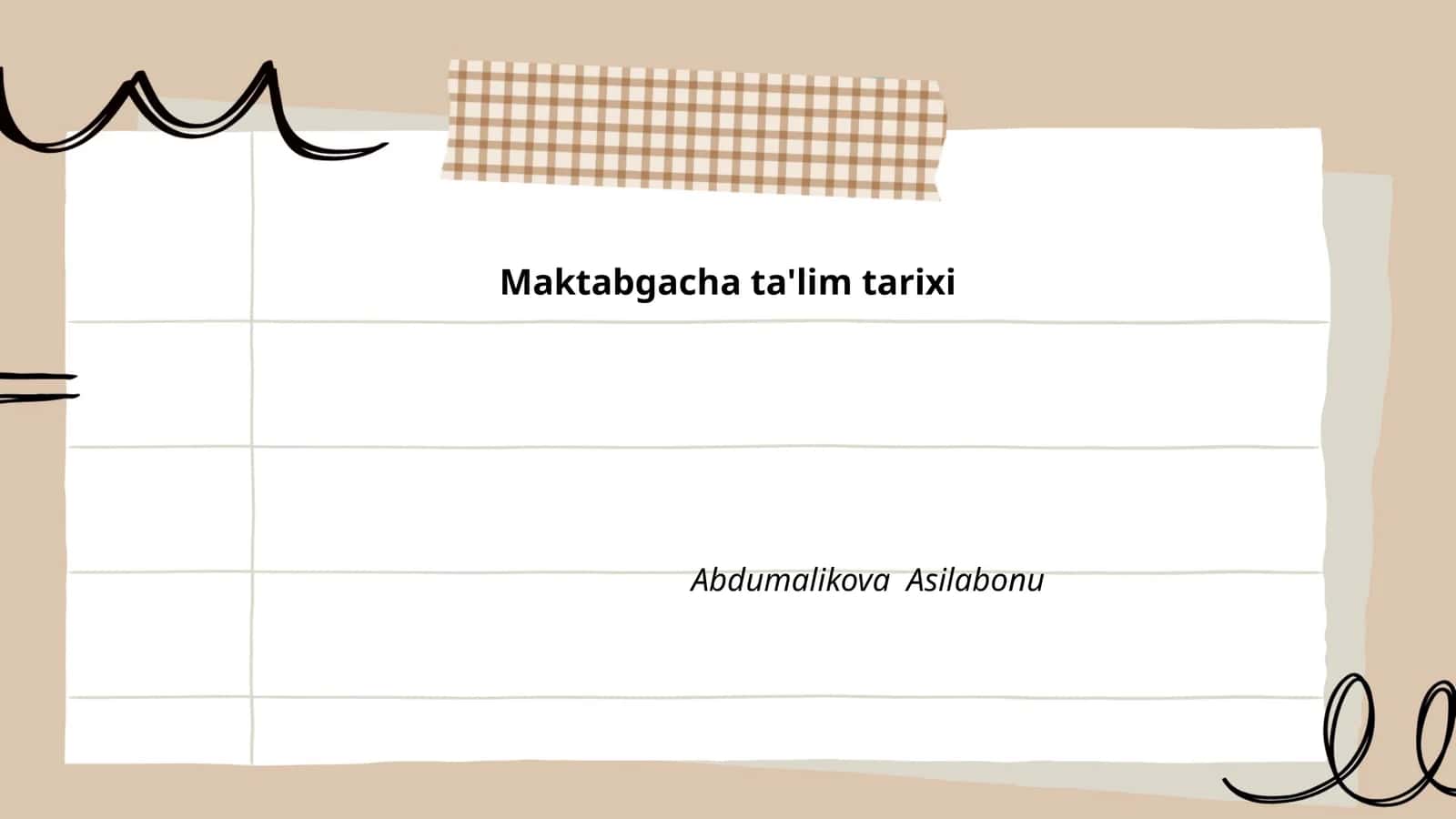 Maktabgacha ta'lim tarixi