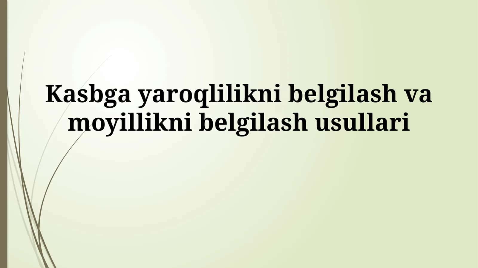 Kasbga moslikni aniqlash