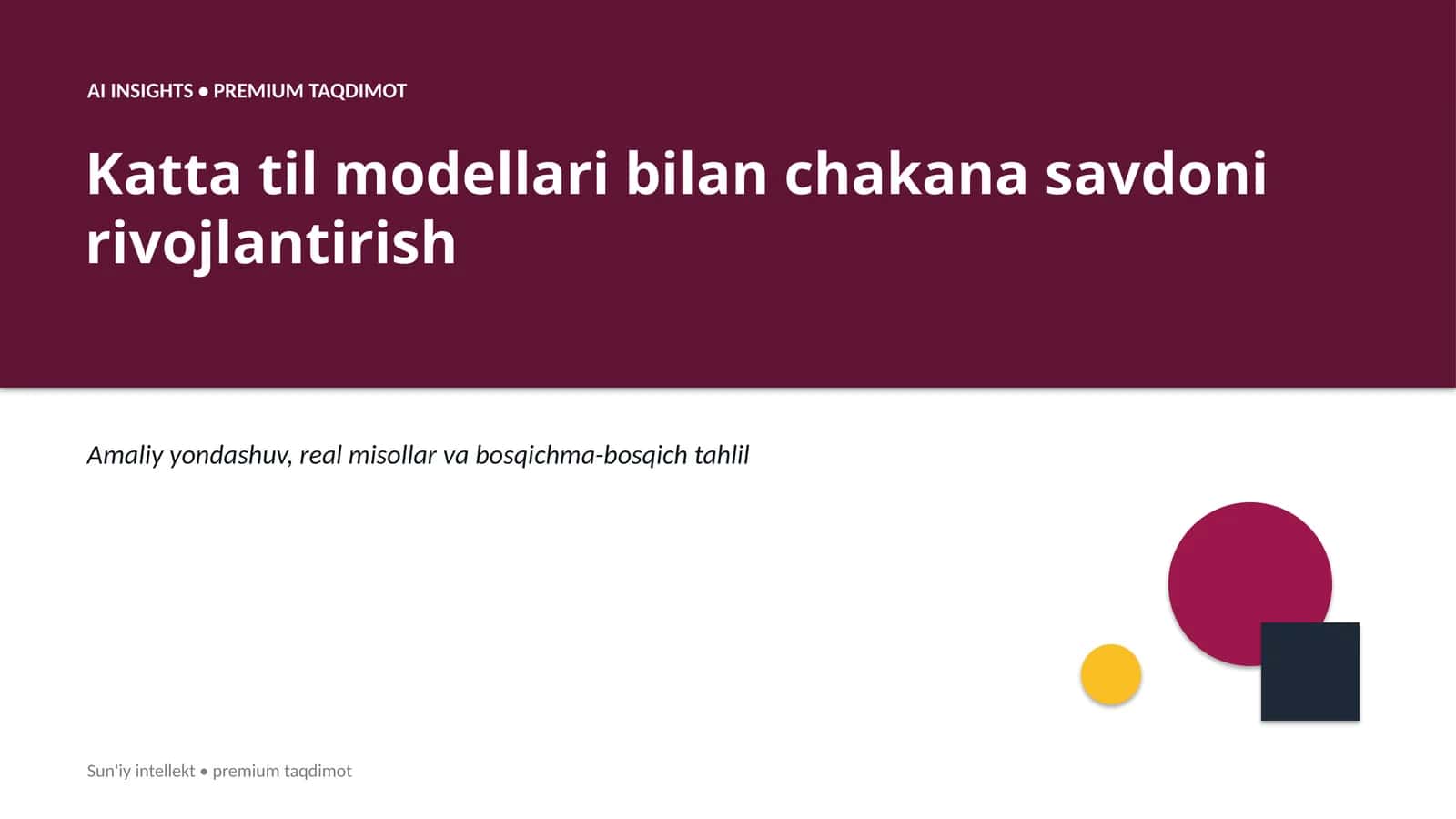 AI INSIGHTS • PREMIUM TAQDIMOT