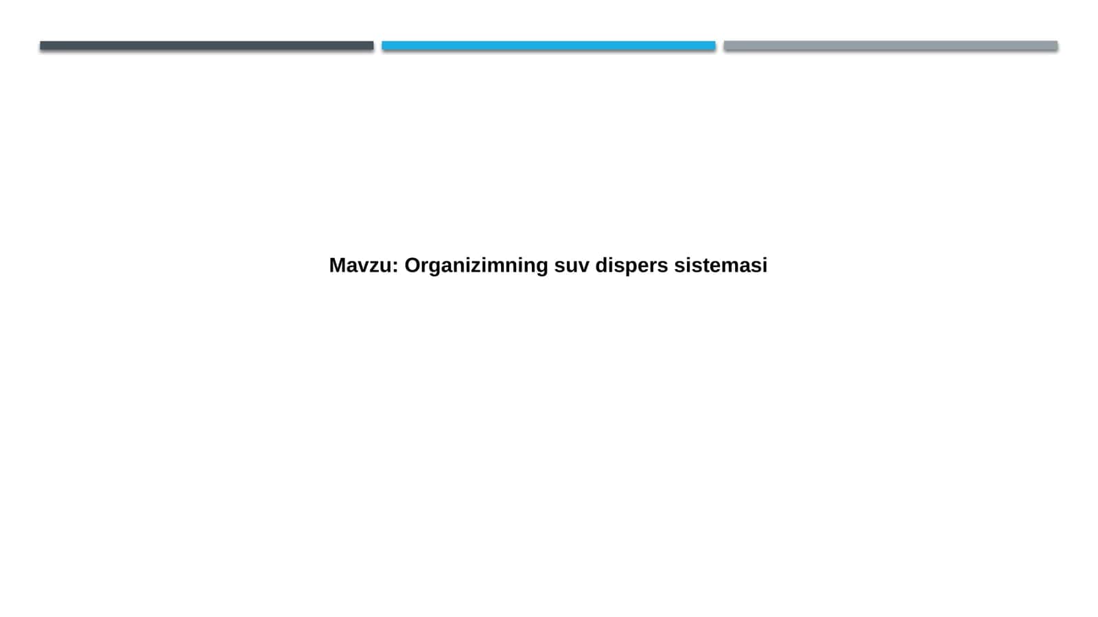 Organizimning suv disperssistemasi