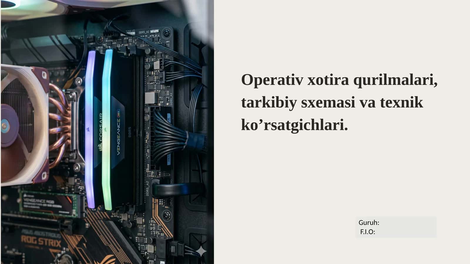 Operativ xotira qurilmalari, tarkibiy sxemasi va texnik ko'rsatkichlari