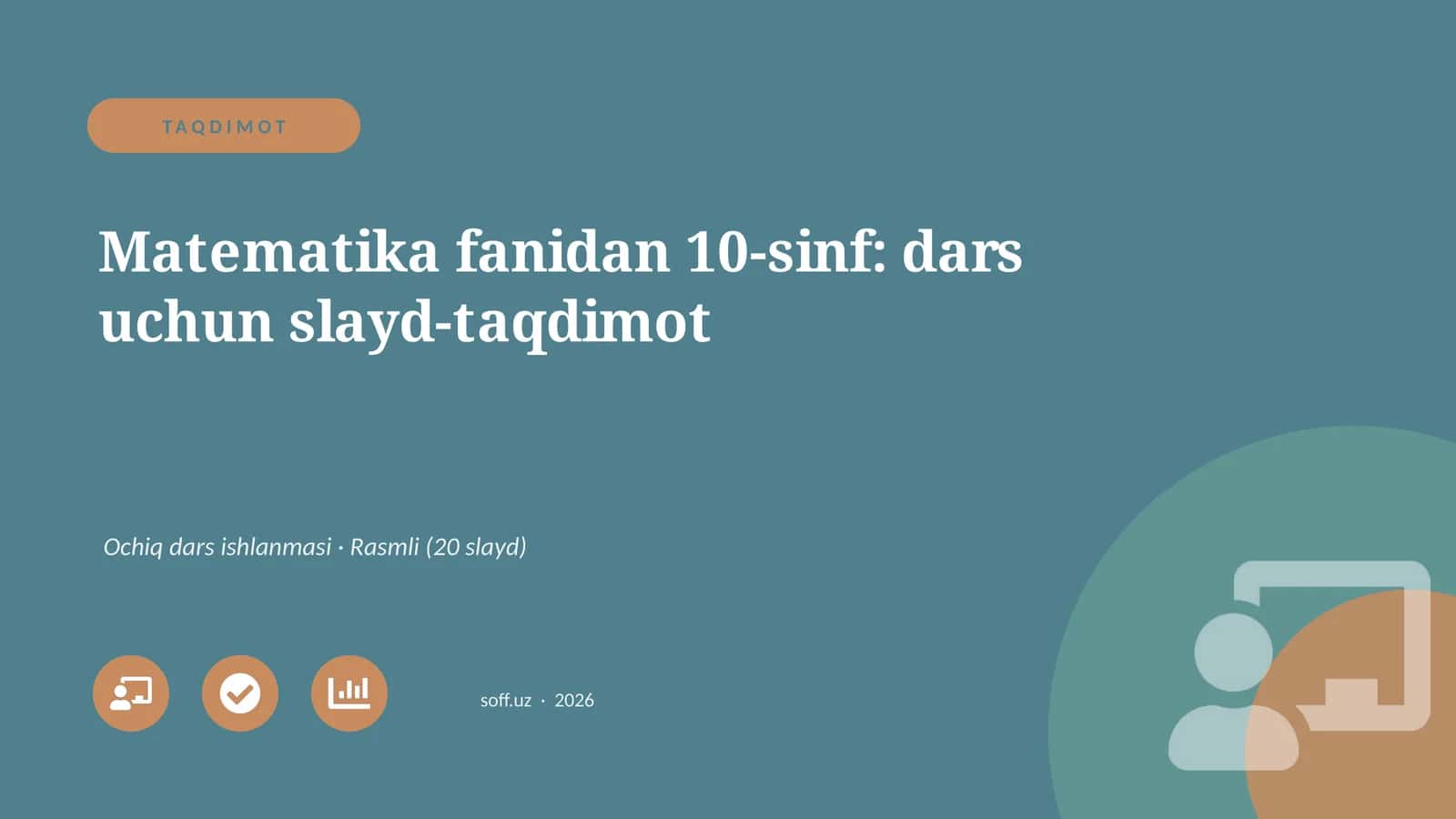 Matematika fanidan 10-sinf: dars uchun slayd-taqdimot