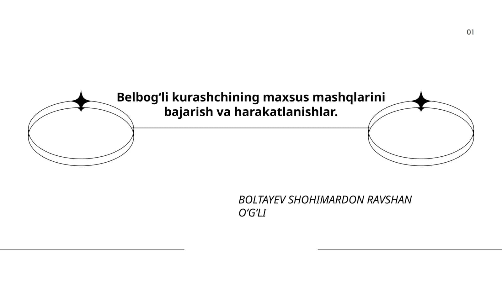 Belbog‘li kurashchining maxsus mashqlarini bajarish va harakatlanishlar