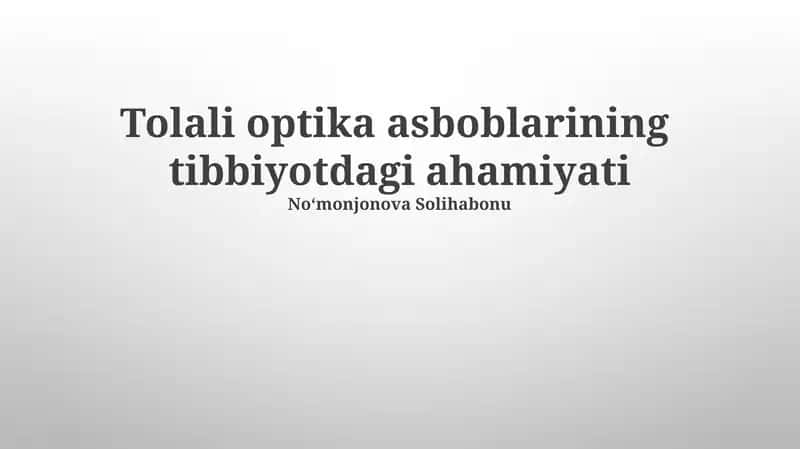 Oftalmologiyada Optik Asboblar
