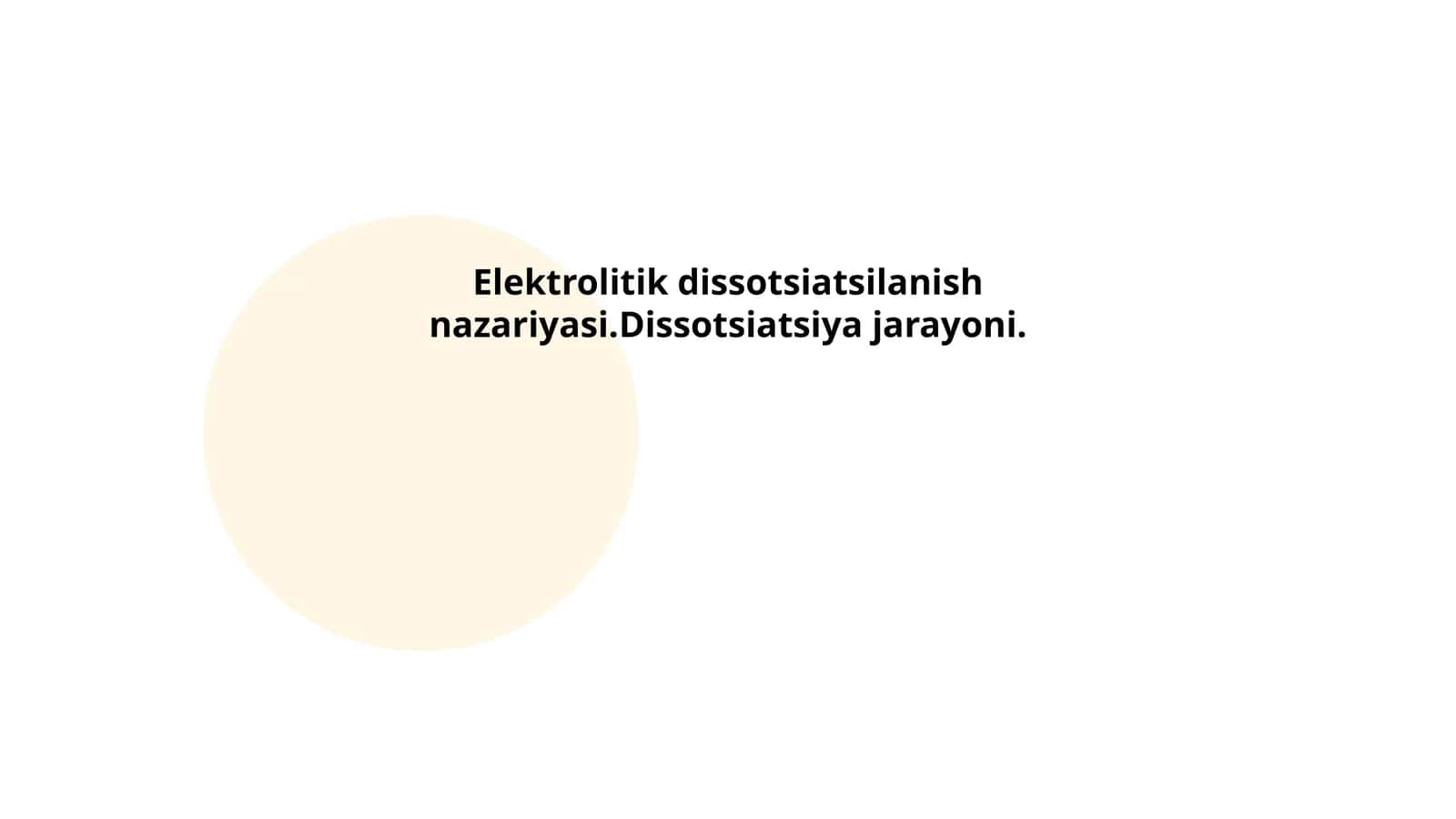 Elektrolitik dissotsiatsiya nazariyasi