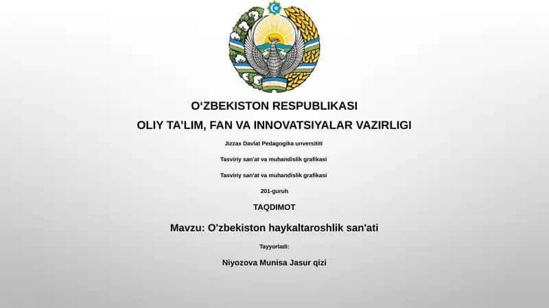 O'zbekiston haykaltaroshlik san'ati