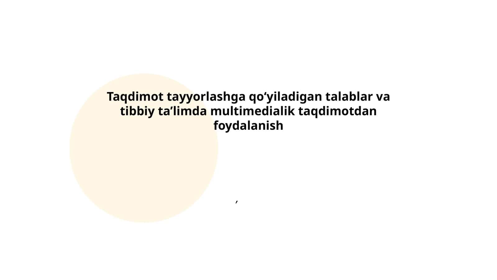 Taqdimot tayyorlashning asosiy tamoyillari