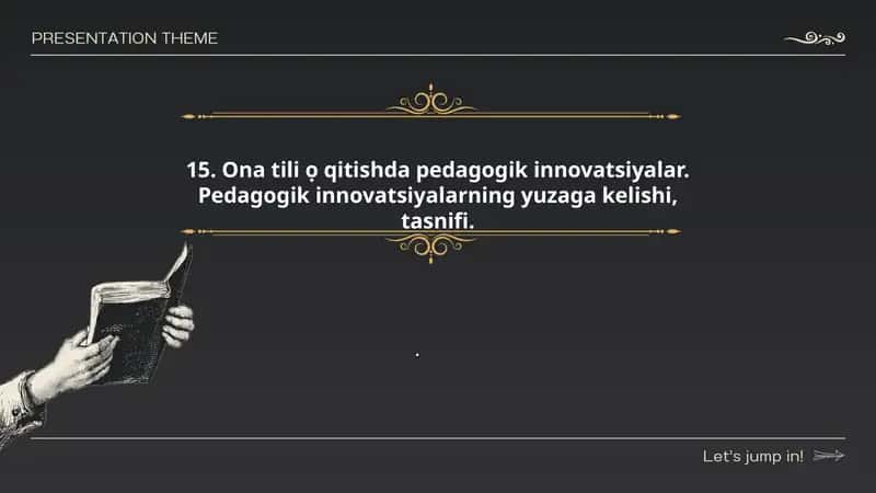 Pedagogik innovatsiyalar ta'lim jarayonida