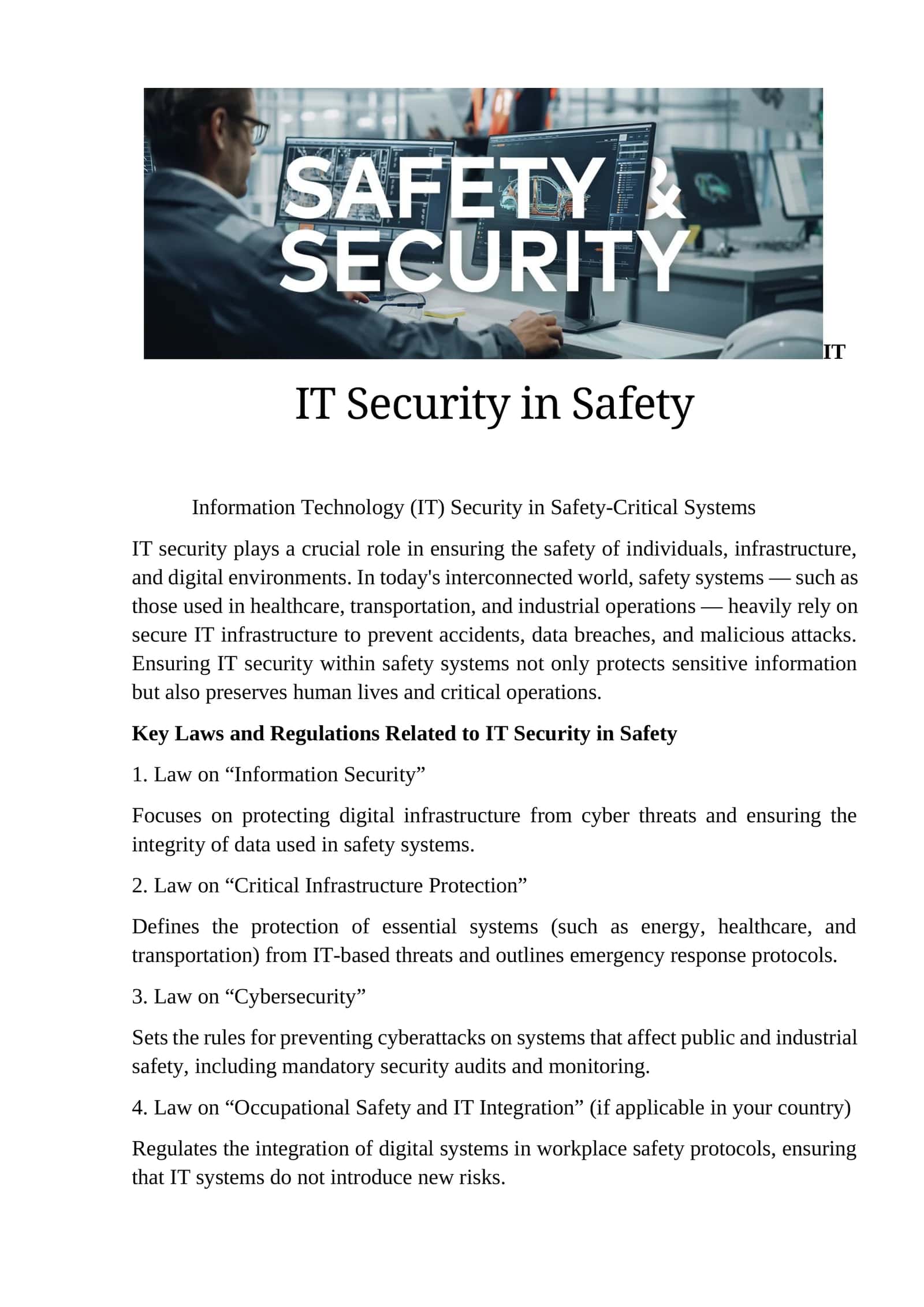 IT Security in Safety.self stady