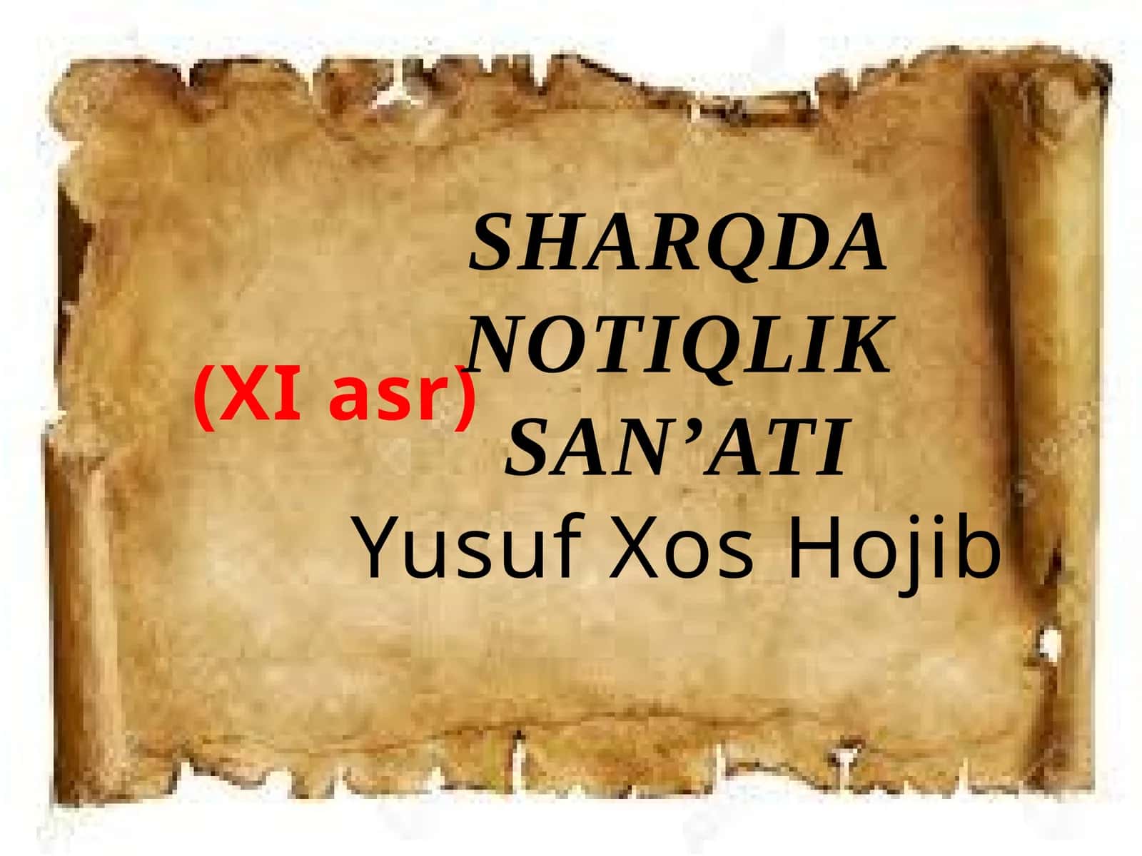 SHARQDA NOTIQLIK SAN’ATI