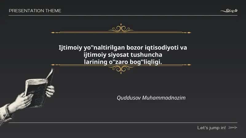 Ijtimoiy yo‟naltirilgan bozor iqtisodiyoti va ijtimoiy siyosat tushunchalari