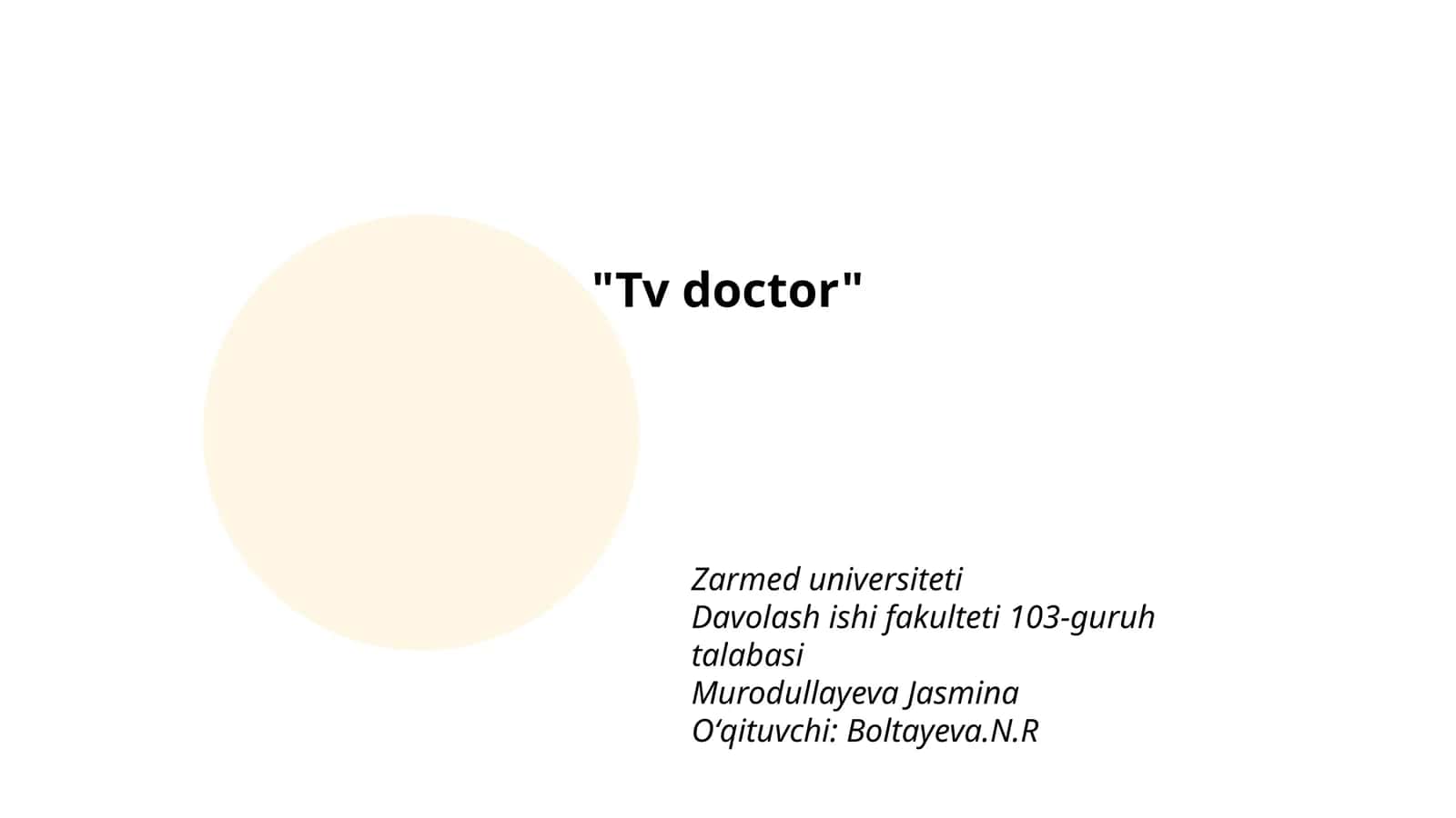 Tv doctor
