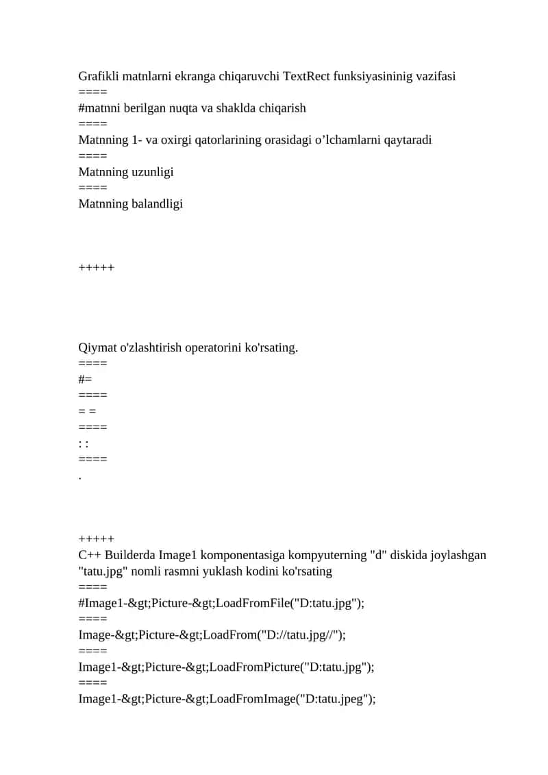 C++ Builderda Image1 komponentasiga rasm yuklash
