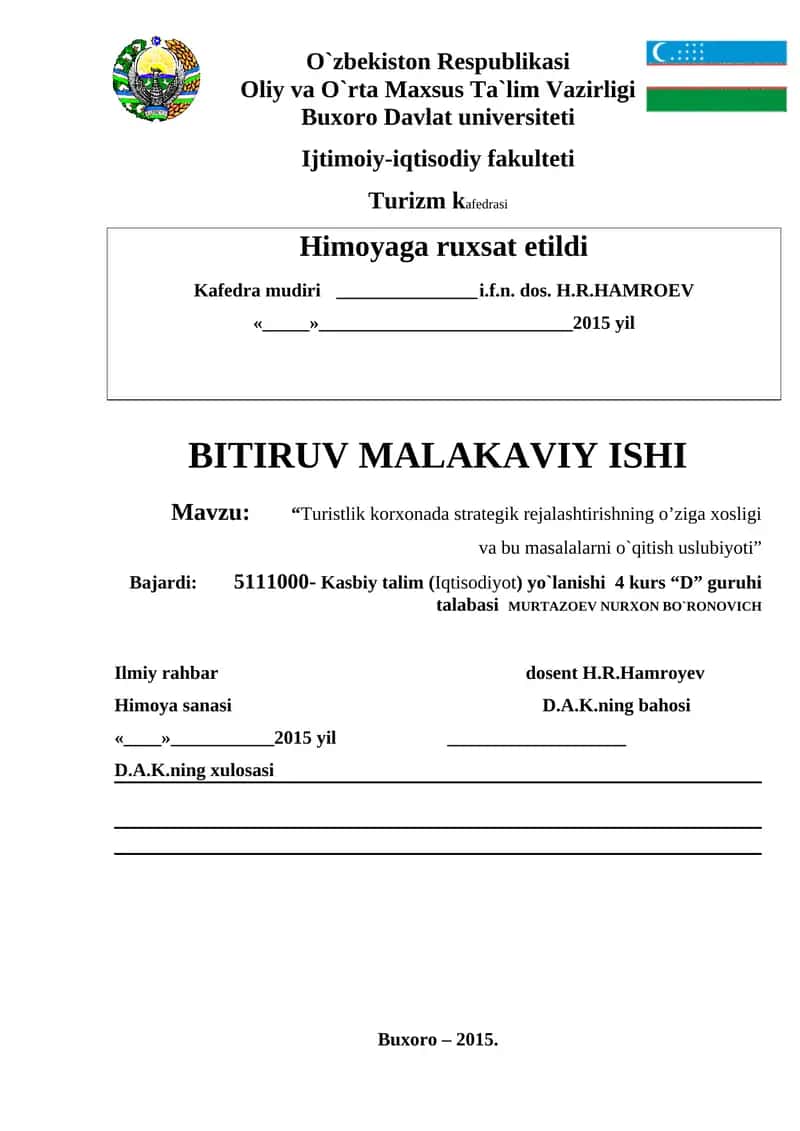 BITIRUV MALAKAVIY ISHI