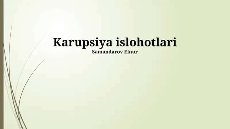 Karupsiya islohotlari