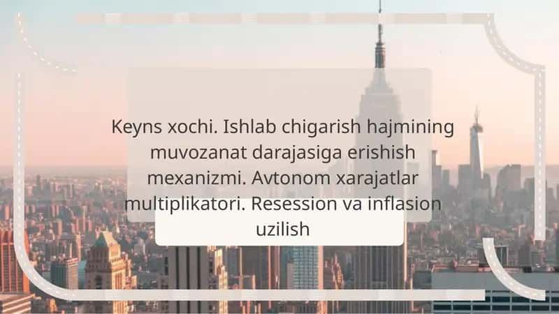Ishlab chiqarish hajmining muvozanat darajasiga erishish mexanizmi