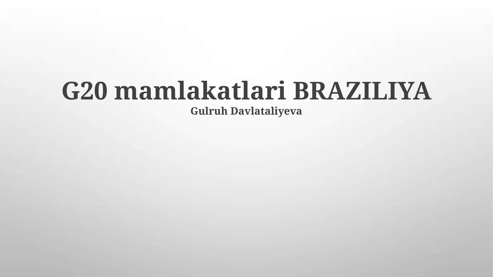 Braziliya va G20