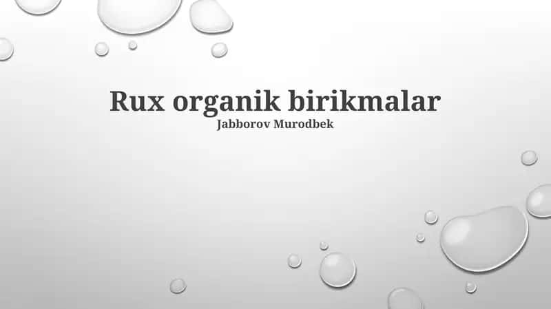 Organik Birikmalar
