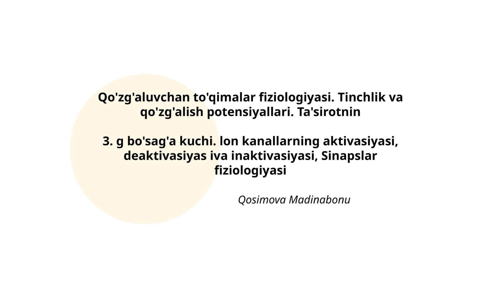 Qo'zg'aluvchan to'qimalar fiziologiyasi