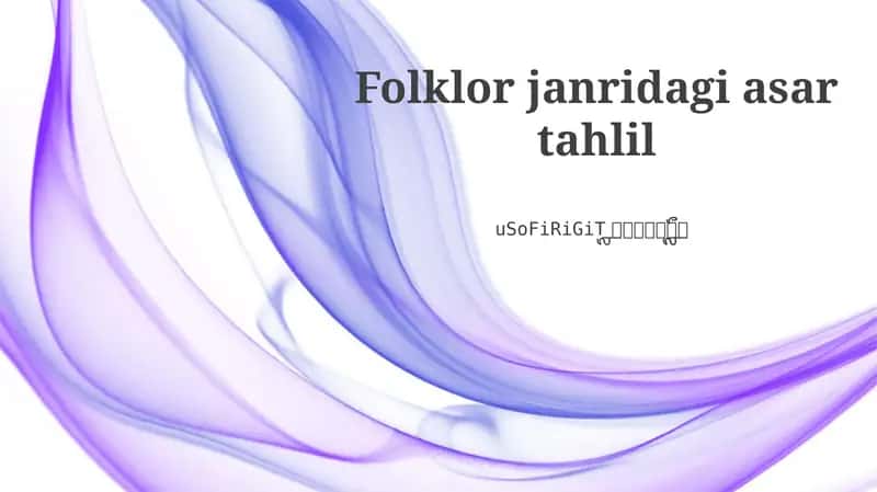 Xalq og'zaki ijodi turlari