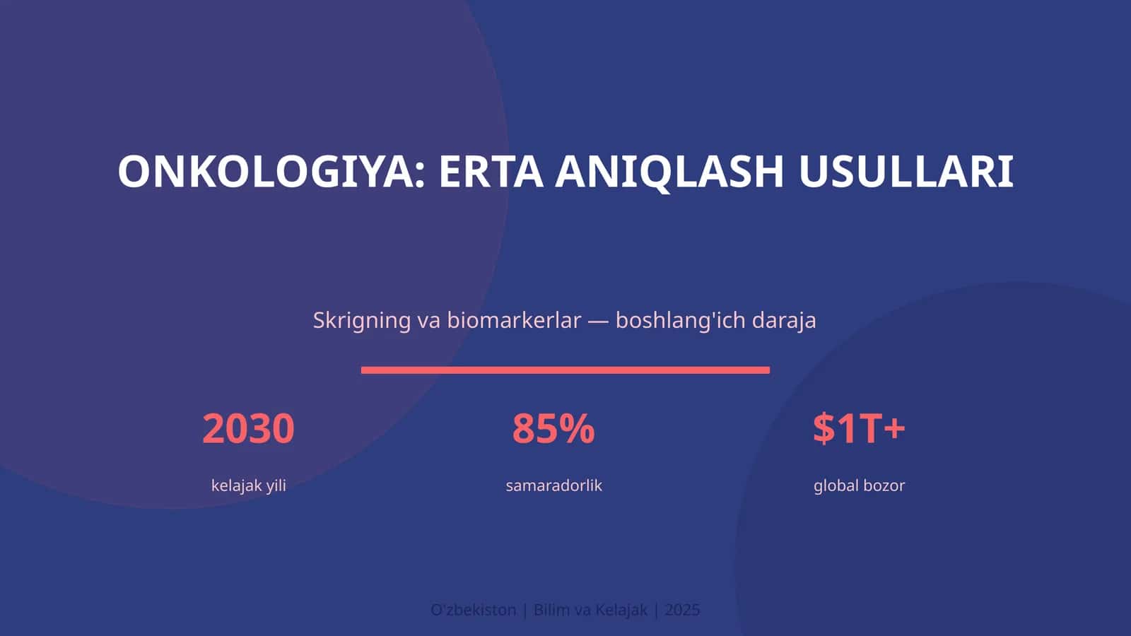 ONKOLOGIYA: ERTA ANIQLASH USULLARI