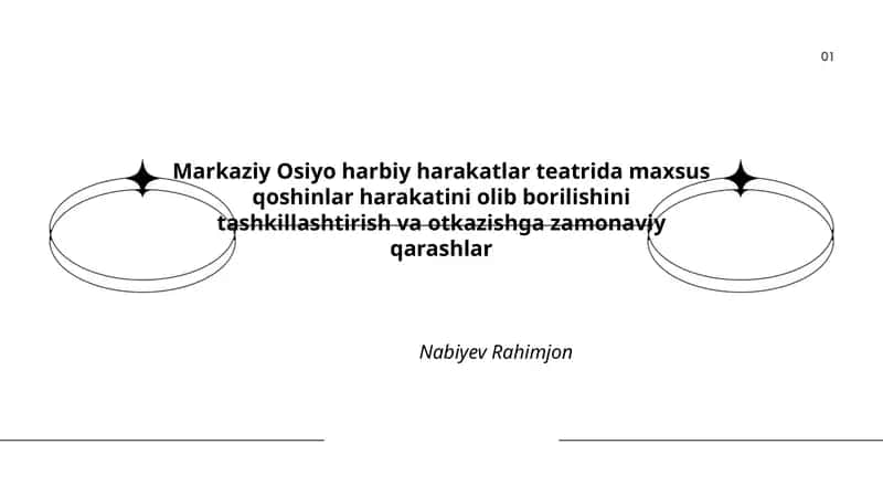 Markaziy Osiyo harbiy harakatlar teatrida maxsus qoshinlar harakatini olib borilishini tashkillashtirish va otkazishga zamonaviy qarashlar
