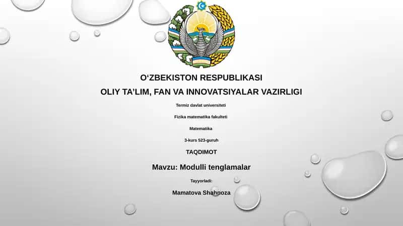 Modulli tenglamalar