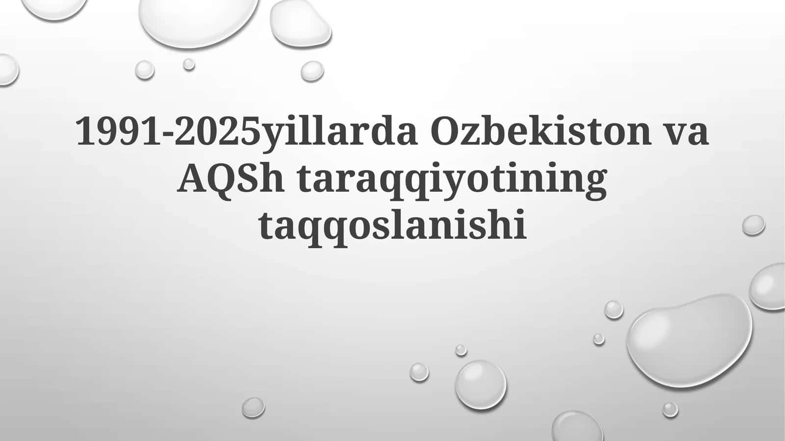 1991-2025 yillarda O'zbekiston va AQSh ta'rqqiyotining taqqoslanishi