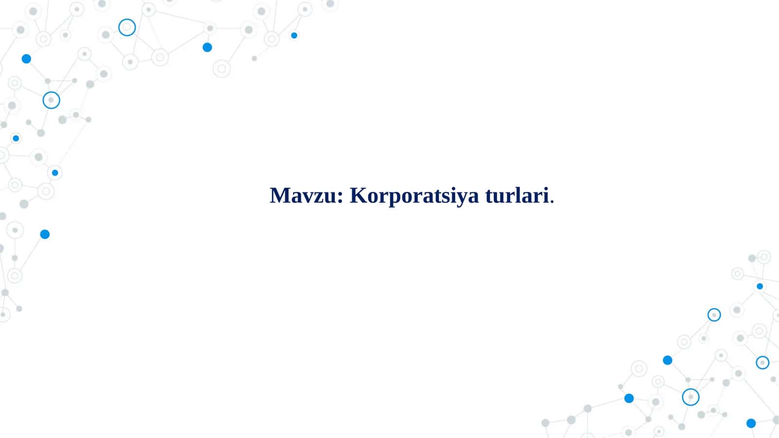 Korporatsiya turlari