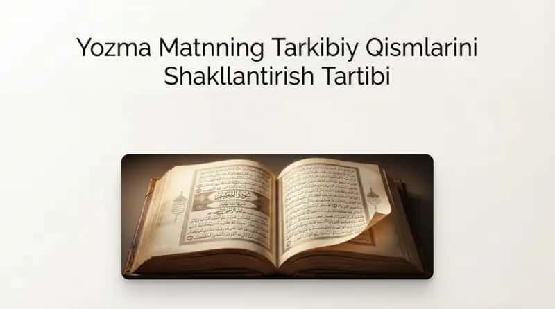 Yozma matnning tarkibiy qismlarini shakllantirish tartibi
