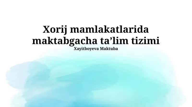 O'qituvchilarni tayyorlash va malakasini oshirish