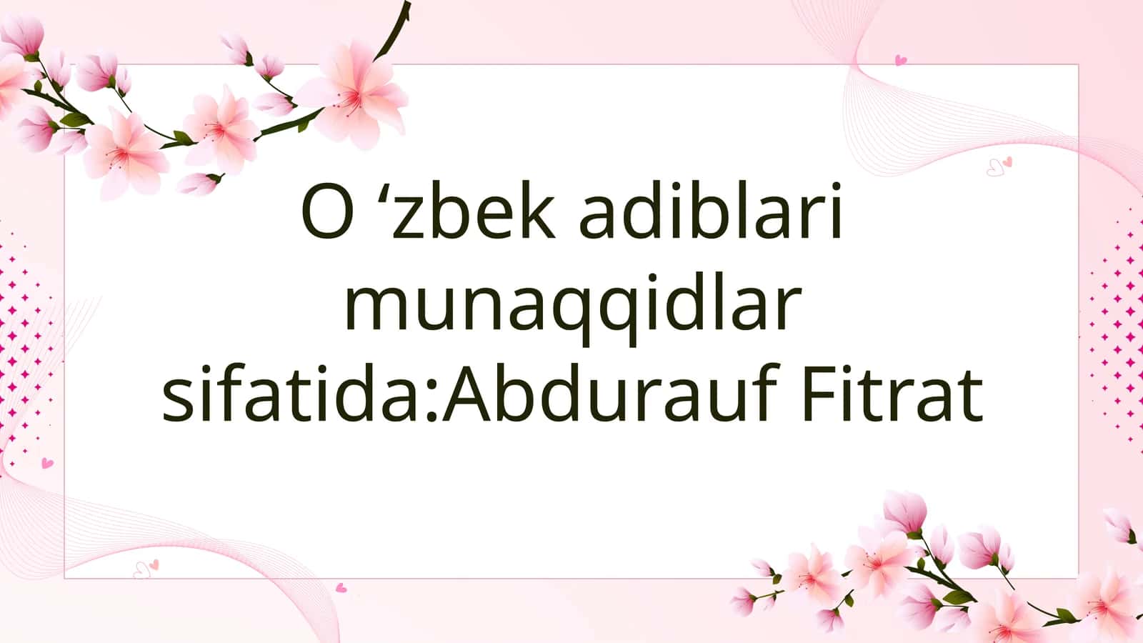 Fitratning tanqidiy qarashlari
