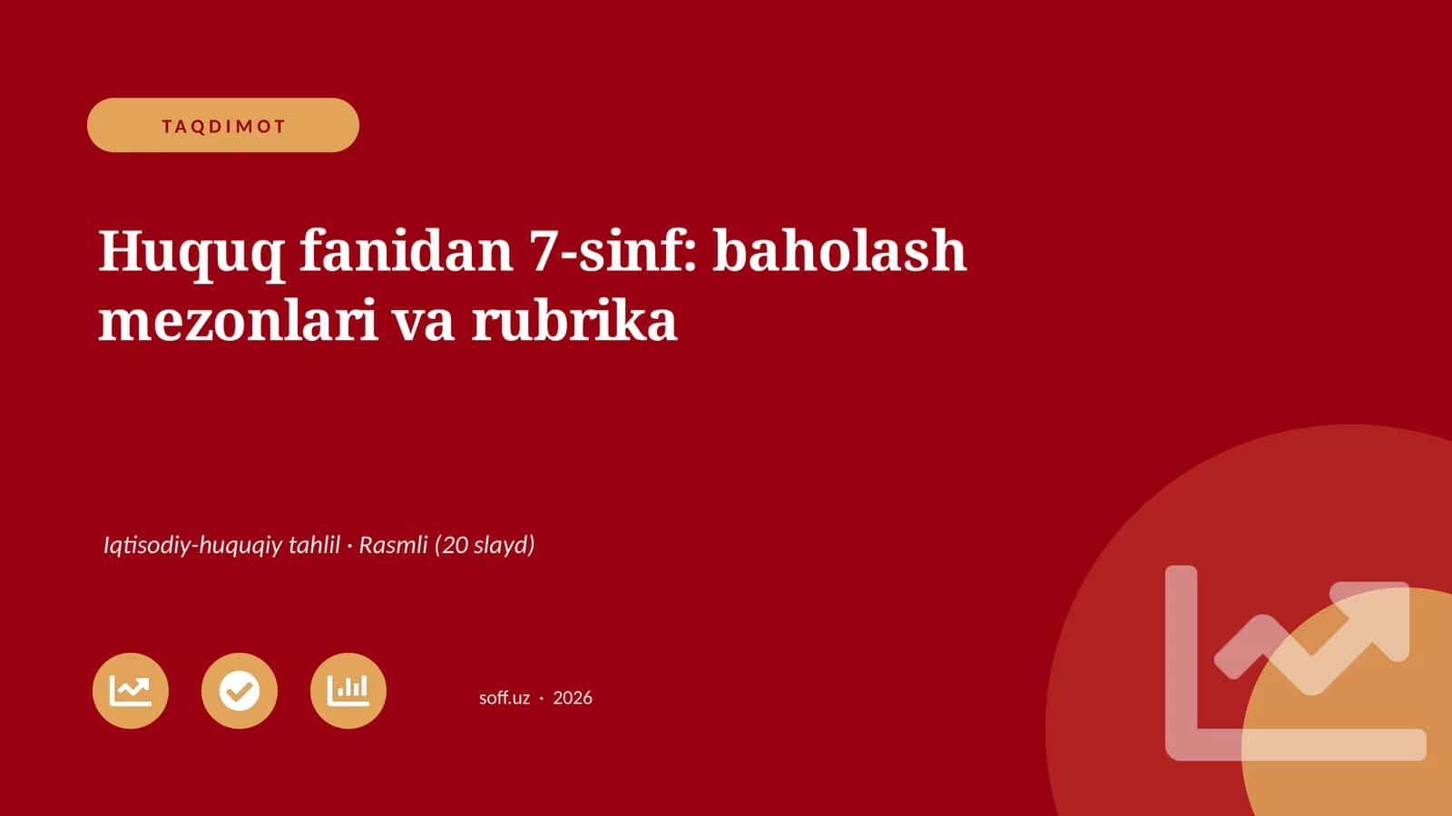 Huquq fanidan 7-sinf: baholash mezonlari va rubrika