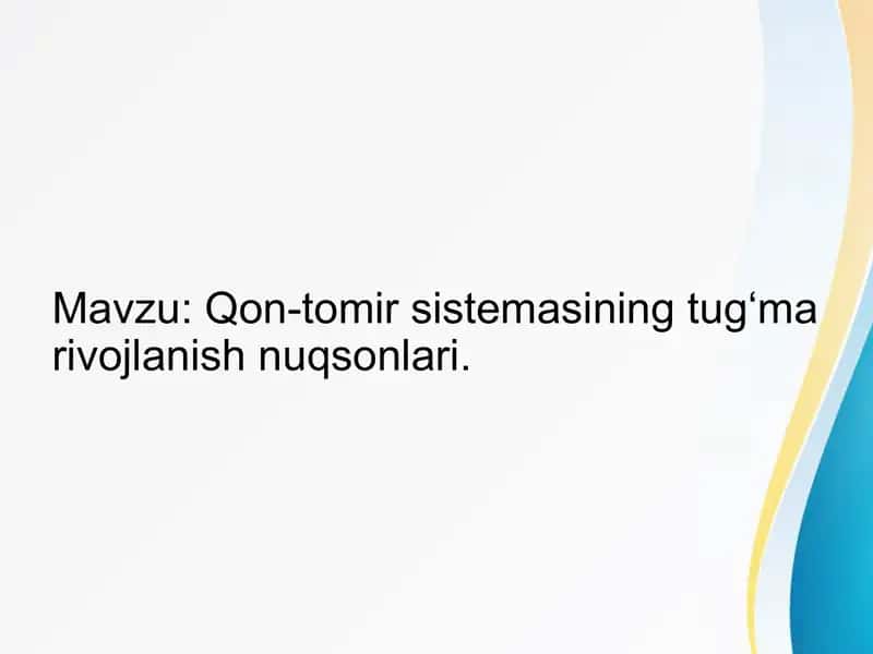 Qon tomir tug`ma nuqsonlari