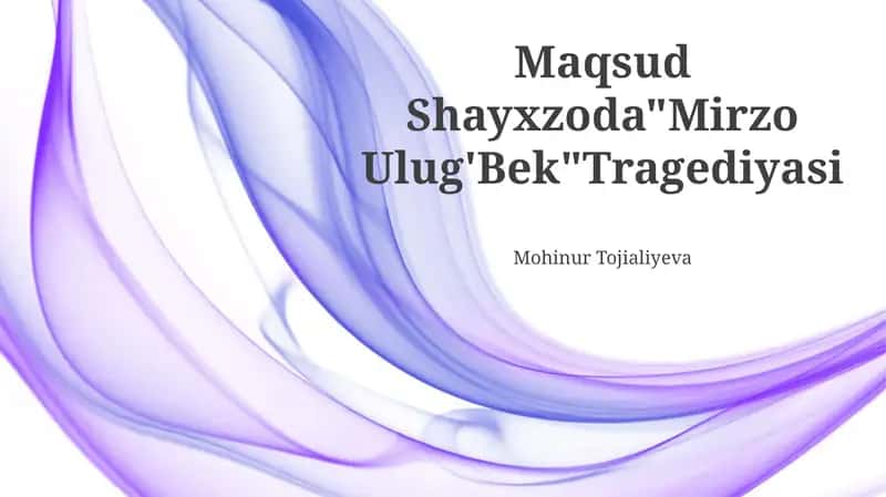 "Mirzo Ulug'Bek" Tragediyasi