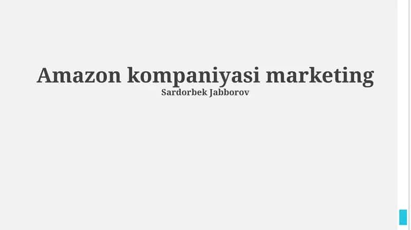 Amazon marketing strategiyalari
