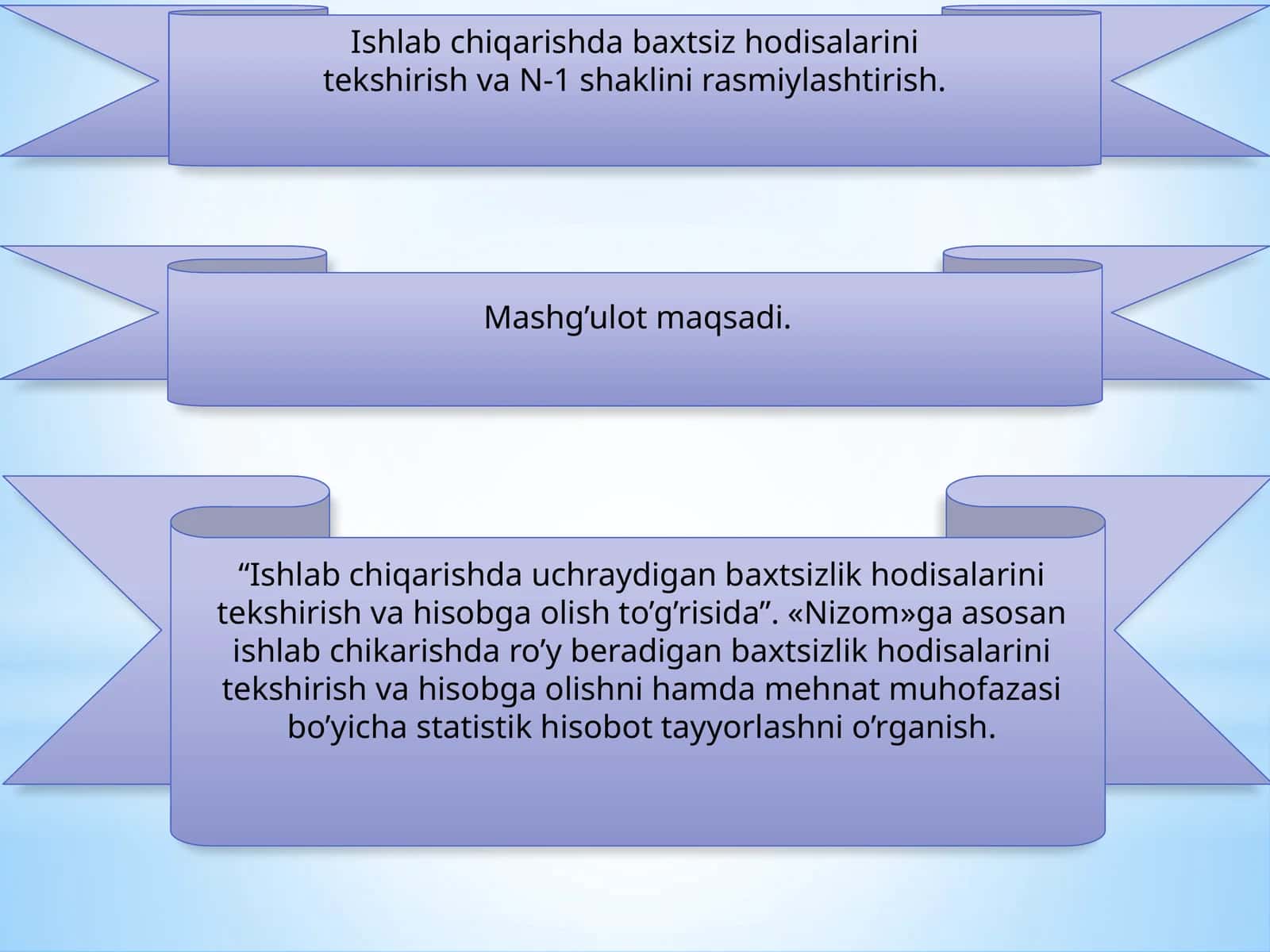 N-1 shaklini rasmiylashtirish