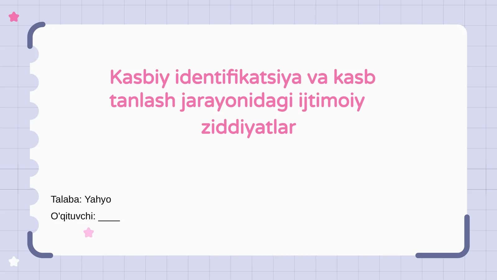 Kasbiy identifikatsiya va kasb tanlash jarayonidagi ijtimoiy ziddiyatlar