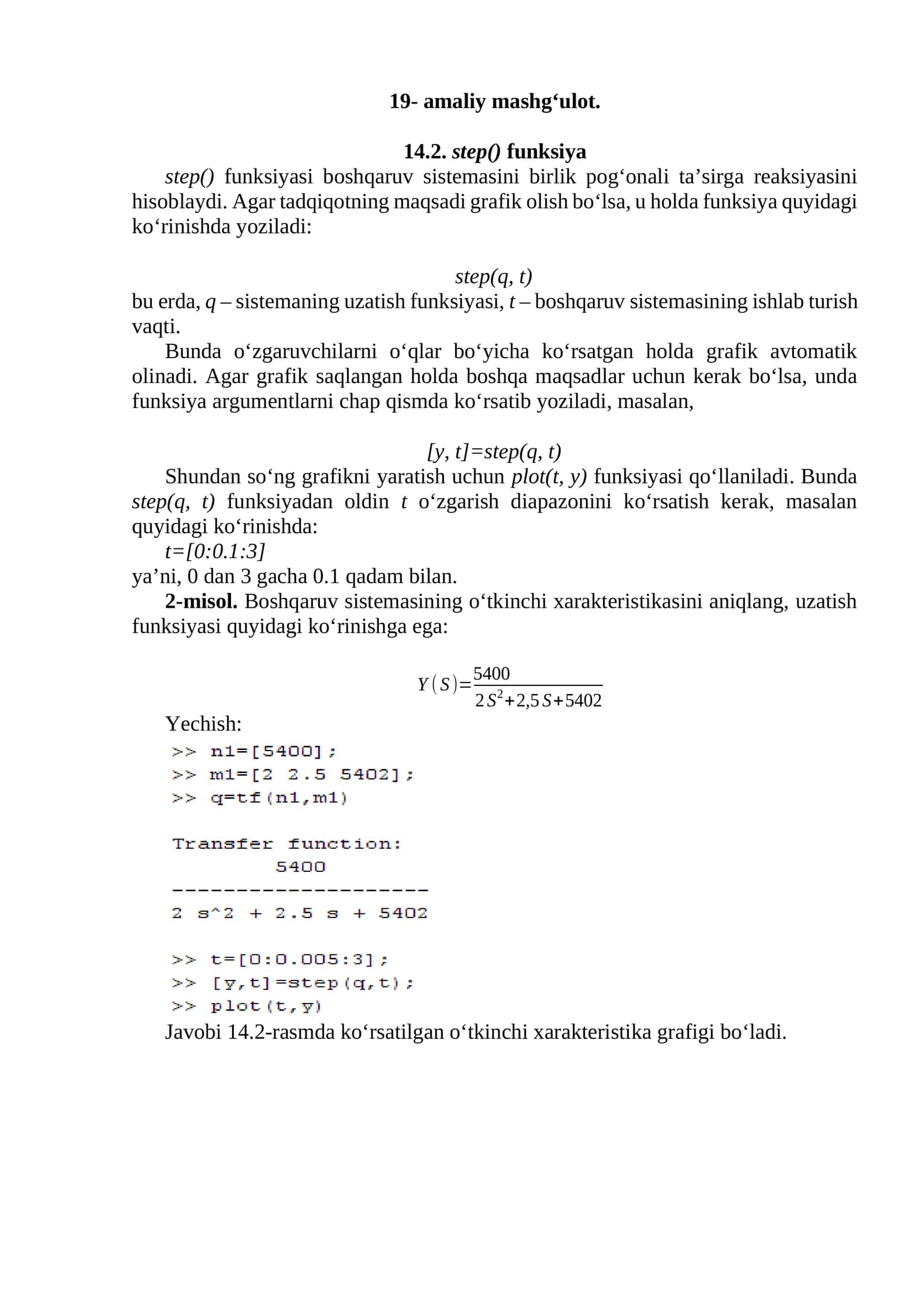 step() funksiya