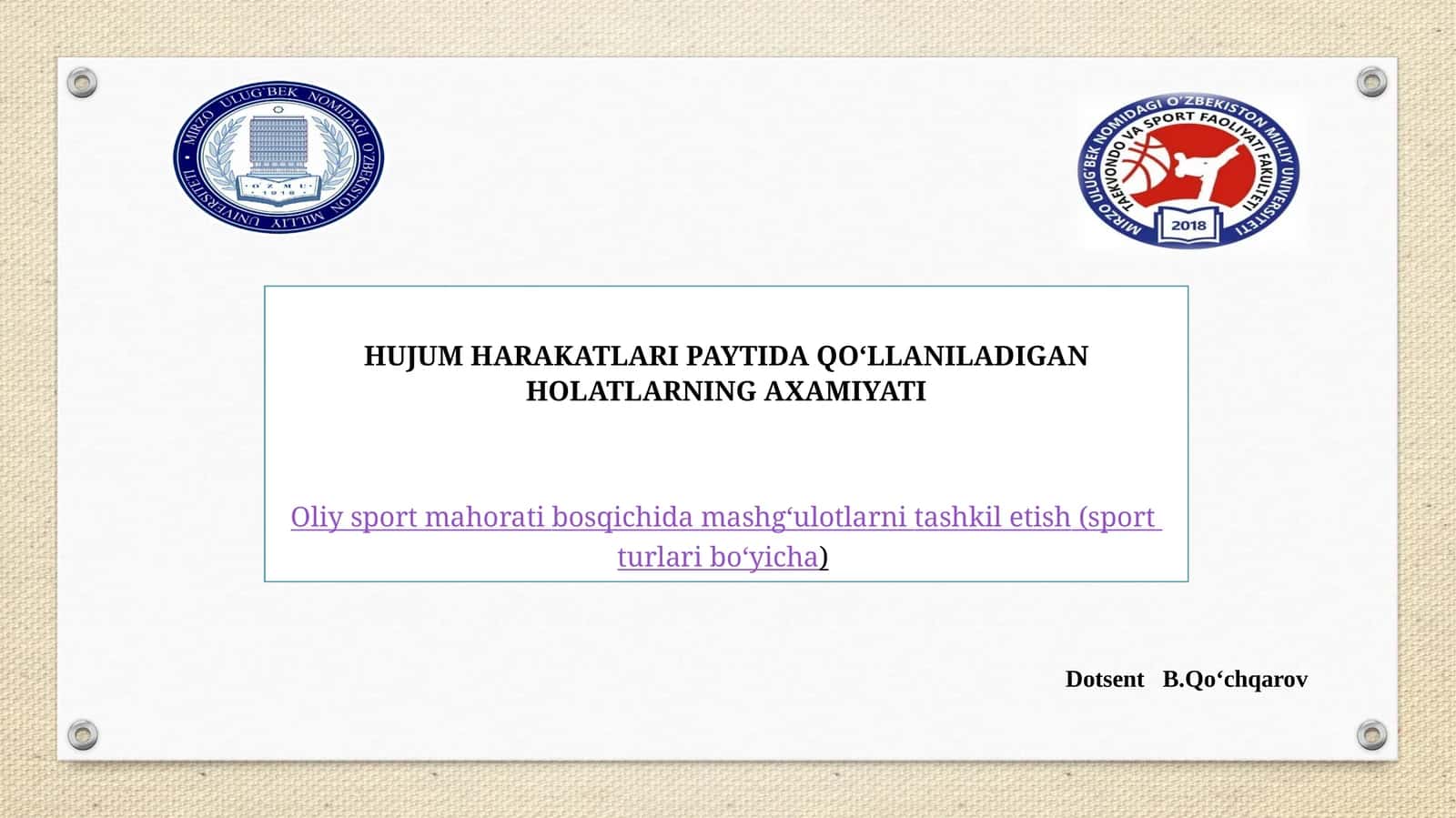 HUJUM HARAKATLARI PAYTIDA QO‘LLANILADIGAN HOLATLARNING AXAMIYATI